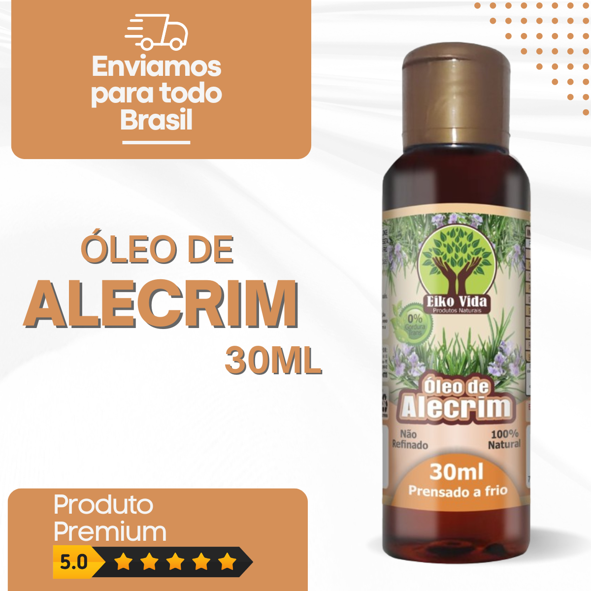Óleo de Alecrim Extra Virgem 30ml Eiko Vida